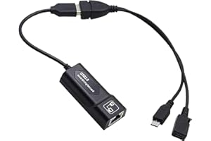 AEIPOU High-Speed LAN Ethernet Adapter for Fire TV Stick Lite/4K/4K Max with USB OTG Cable Adapter for Stable Wired Internet Connection, Up to 100 Mbps USB Ethernet Network Adapter (Black)