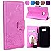 Produktbild Vectady für HTC 10 Hülle, Kunstleder Tasche Handyhülle Flip Case mit Spiegel für HTC 10 Etui Ledertasche Schutzhülle mit Silikon Weich Dünn Bumper Cover Kartenfächer Standfunktion Magnet Spiegel Leder Handy Lederhülle Brieftasche Schutz Schale Mirror Wallet Case Muster Blumen Schmetterling Handytasche Leder für HTC 10 - Rosa