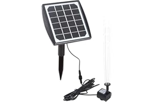 Decdeal Fountain Pump 6V/2W Solar Water Pump with Adjustable Solar Panel DIY Birdbath Fountain Pump Outdoor Water Fountain Panel Kit for Fish Tank Small Pond Garden Patio Lawn Pool