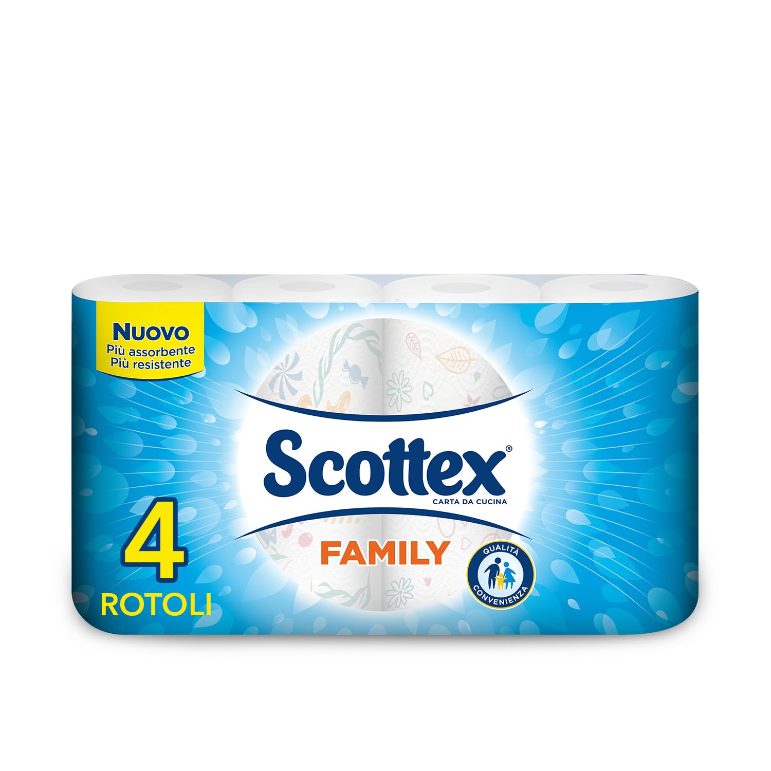 Scottex Casa Family, Carta Da Cucina, Morbida e Resistente, 4 Rotoli