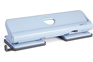 Rapesco 1348 Perforadora Metálica de 4 Agujeros 720, Capacidad para 22 Hojas, Celeste