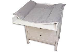 ULLENBOOM ® Wickelauflagenbezug 75x85 cm Musselin Grau (Made in EU) - abnehmbarer Bezug für Wickelauflage 85x75, Baby Überzug für Wickelunterlage, aus 100% Baumwolle, Wickelbezug für Wickeltisch