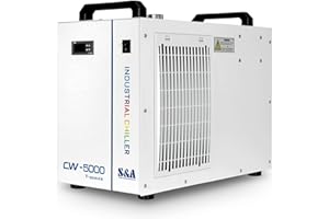 MCWLASER S&A Genuine CW-5000TG Industrial Water Chiller,Refrigeratore di acqua industriale 7L capacità,acqua di raffreddamento Per macchine di incisione e taglio laser CO2 da 40W-100W