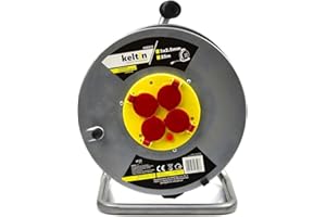 MON MOBILIER DESIGN Enrouleur électrique 4 prises 16 A - IP20 - câble H05VV-F 3G 2,5 mm² 25 m