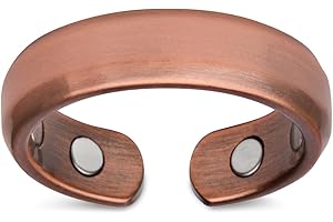Smarter LifeStyle - Anillo Elegante de Cobre Puro Para Terapia Magnética y Que Alivia el Dolor de Artritis y Del Túnel Carpiano (Pack de 2) Talla 10