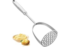 ASelected Presse-purée en acier inoxydable avec long manche - Potato Masher - Passe au lave-vaisselle - Pour purée de pommes de terre - 315 x 80 mm
