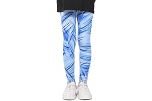 FILOWA Leggings Filles Enfant Longueur Extensible Pantalon Sport Haute Taille Pantacourt Coloré Imprimé Yoga Pants Leggings Adolescent Vêtements de Sport pour Fitness Gymnastique Gym Danse Âge 6-13