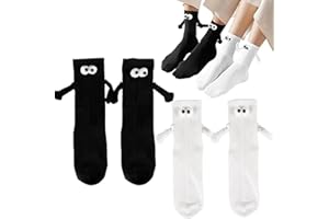 Yeria 2 pary Skarpetki trzymające się za ręce, zabawne skarpety dla pary trzymające się za ręce, magnetyczne przyssawki śmieszne 3D para lalek skarpetki, specjalne prezenty dla kobiet i mężczyzn