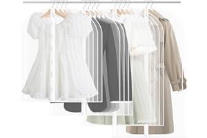 NINGESHOP 14pcs Fundas de Ropa,Bolsa de Traje Transparente Bolsas de Ropa Cremallera Cubiertas de la Ropa,Bolsa Guardar Ropa Antipolvo Impermeable con Humedad para Vestidos,Abrigos,Apparel,60x80/100/120/140cm