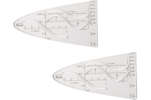 BEEJUNE 2 Stück Parabelschablone Mathe, Kurvenschablone, Parabel Lineal, Parabel Zeichenschablone, Geometrie Kurvenschablone Lineal, Für Studenten Büro Designer Malerei, Cosinus Tangens