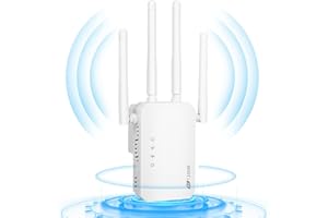 CKABELLY 1200Mbps WiFi Extender Booster, Dual-Band 2.4GHz & 5.8GHz WiFi Range Extender, Wireless Signal Booster with 2 * 2dBi External Antennas, Wifi Repeater Broadband Booster Up to 4000sq.ft and 45 Devices