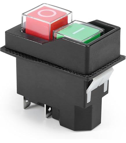 Elektromagnetische drukknopschakelaars KEDU 220-240V KJD17B waterdichte drukknopschakelaar 4Pin voor elektrisch gereedschap, geel
