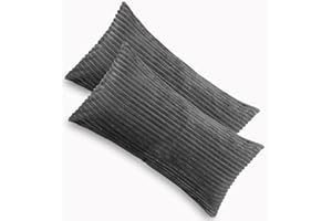 Kuscheli® 2er Set Kissenbezug im Doppelpack Cashmer Touch Fleece Kissenhülle, Sofakissen Kopfkissenbezug Kissenbezüge Couchkissen, Farbe:Grau, Größe:2X 40x80 cm