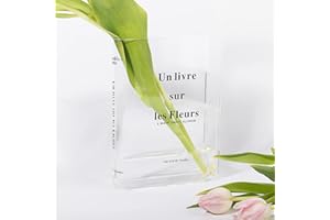 DaizySight Jarrón de Libros Clear Book Vase for Flowers Aesthetic Room Decor, Unique Acrylic Vase for Home Decor, Artistic and Cultural Flavor Floral Arrangement (Transparent Color)