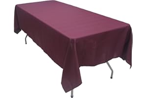 KaitatsuSen Oblong Rectangular Polyester Fabric Tablecloth, Burgundy, 150x240 cm