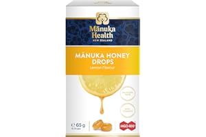 Manuka Health Manuka Honey Lozenges – Lemon Flavour, MGO 400+ with Vitamin C, Soothing Drops for Throat Relief – Made with New Zealand Honey, 15 Lozenges