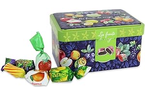 ANTICO CAFFE' NOVECENTO Barnier | Caramelle Frutta Mista | Caramelle Ripiene alla Frutta in Lattina | Contenitore con Caramelle ai Frutti Misti Ripiene | Frutta Caramelle Dolci - 100 Gr