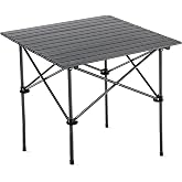 Inditradition Multipurpose Folding Utility Table | Ideal for Indoor & Outdoor Picnic | Aluminium Stackable Top & Frame (21x21