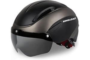 KINGLEAD Casco Bici Hombre, Casco Bici Mujer, Casco Bici MTB con Visera Magnetica Extraible Ultra Light Transpirable Helmet, Casco Bici Ajustable