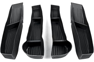 CARERSTEN Tesla Model Y Lot de 4 boîtes de rangement latérales pour poignée de porte de voiture - Organiseur en TPE - Accessoire de protection de porte pour Tesla Model Y 2021, 2022, 2023