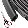 Beynant 40 Feet D-Shape Rubber Weather Stripping Door Seal Strip, Self-Adhesive Backing Door Weatherstripping for Door Frame Insulation Large Gap, Easy Cut to Size with Tailor Scissors