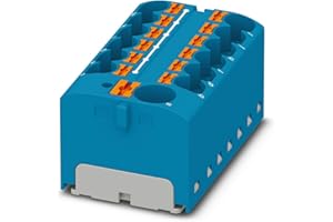 PHOENIX CONTACT PTFIX 10/12X4-NS35 BU - Bloque de distribución (número de conectores 13, sección transversal 0,5 mm² - 10 mm², AWG 20-6, ancho 28,6 mm, color azul, 1 unidad)