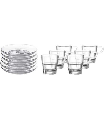 Set De 6 Tasses à Café En Verre Leonardo SENSO - Empilables, Micro-ondes Et Lave-vaisselle - 9
