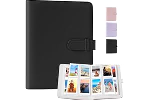 DEAUTIE Fotoalbum mit 128 Taschen, Passend Für Fujifilm Instax Mini 9 Mini 8 / Mini 90 / Mini 25 / Mini 11 / Mini 12 / Mini Link Drucker, Polaroid Snap PIC-300, Kodak Mini 3 - Zoll (Schwarz)