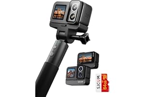 SJCAM Cámara Deportiva 4K 30FPS Doble Pantalla WiFi Cámara de Video，Cámara subacuática 30M con 170 Grados Gran Angular, Control Remoto EIS Mejorado, 2 Baterías, Varios Accesorios (SJ20 Pack)