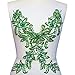 Produktbild Einzigartige Pure Handmade Perlen Sew auf Strass Pailletten Perlen Applikation Kristalle Patches 15,3 x 11.4  Nähen Crastal für Hochzeit Abendkleid Accessory (grün)
