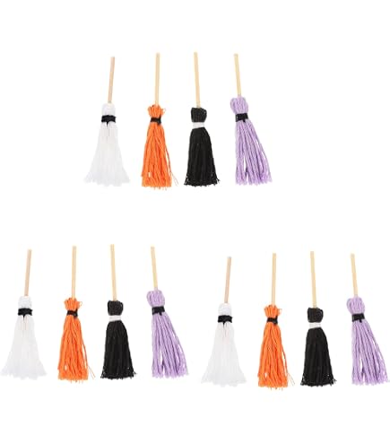 20 Mini Balais En Bois - Décor Maison De Poupée - Accessoires Halloween - Pour Jouets, Décoration Ou Cosplay