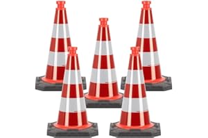 TMS PRO SHOP BIGPACK 5 x StVO Leitkegel RA2, Bast, Farbe: reflektierend rot/weiß, Höhe: 50 cm, Art.-Nr. 609608 | Leitkegel | Pylone | Markierungskegel