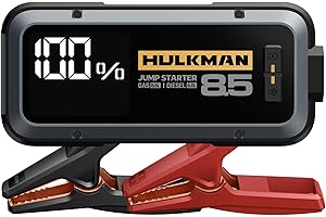 Hulkman Alpha85 Arrancador de Coches 20000mAh 2000A Arrancador de Baterías de Coche (para 8,5L de Gasolina o 6,0L de Diésel) con Linterna LED de Emergencia Impermeable 65W Carga Rápida