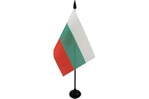 AZ FLAG Drapeau de Table Bulgarie en Polyester 100D, 15cm x 10cm