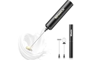 POWERLIX Pro 3-in-1 Elektrischer Milchschäumer Handheld - USB-C Wiederaufladbar, 10.000 U/min Schnellschaum, Abnehmbare Aufsätze für Latte Macchiato/Cappuccino/Eischnee, Tragbarer Barista Helfer