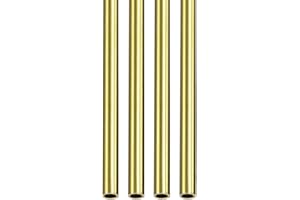 DTGN 200x4x0.5mm(L*OD*Grosor) Tubo Redondo de Latón - 2pcs Varilla de Latón Hueco Redondo Metal Tubos sin Costuras para Maquinaria Equipo Bricolaje Decorativo Marco Manualidades