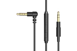 Cubilux Right-Angle Replacement Headphone Cable with Microphone Compatible with Sony WH1000XM5/XM4/XM3/XM2/XB910N/XB900N/XB700/CH910N/CH710N/CH700N, JBL Live 770NC, Beats Pro Solo 3/2 Studio 3, 4 Feet