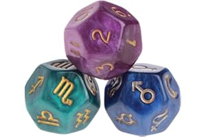 Evenlyao 3 Stück Würfel 12-seitig Tarot Karten Orakelkarten Astrology Tarot Für Partys Und Familien Harz Würfel Astrologie