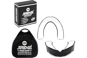 5RIDGE Mundschutz Gum Shield - Professioneller Mundschutz für Kontaktsport, Rugby, Kampfsport, Karate, Rugby, MMA, Boxen, Hockey, Fußball flexibel für Jugendliche & Erwachsene (Erwachsene(+12), Schwarz/Weiß)