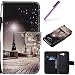 Produktbild Für Samsung Galaxy J3 2017 Hülle Silikon (US Model),Galaxy J3 2017 Hülle (US Model),Galaxy J3 2017 Hülle Schwarz,Galaxy J3 2017 Hülle Flip Case Wallet Leder,EMAXELERS Galaxy J3 2017 Hülle Leder Wallet Handytasche,Galaxy J3 2017 Hülle Elegant Retro Cartoon Rosa Elephant Für Mädchen Muster PU Leder Ledercase Flip Tasche Wallet Schutzhülle Etui Tasche Handytasche Hülle Mit Standfunktion für Samsung Galaxy J3 2017 (US Model),Night City Scenery