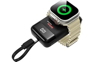 Galeces 3000mAh Mini Chargeur Apple Watch Portable,Batterie Externe pour avec USB C câble Compatible avec iWatch and iphone,Apple Watch SE/Ultra/2-9 Series,iPhone15/16 (Noir)