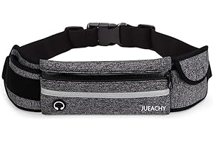 ‎JUEACHY Jueachy Ultraleicht Laufgurt für Handy, Wasserdicht Hüfttasche, Sportgürtel, Fitnessgürtel, Lauftasche, Running Belt für Damen und Herren, Passt iPhone 12/11/X /8/7/6, Samsung, Huawei, Xiaomi und mehr
