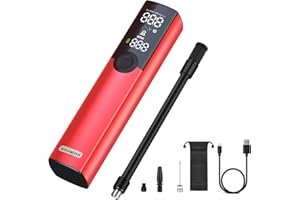 Woowind BP188 Electric Bike Pump Presta Valve And Schrader, Air Pump Tyre Inflator For Bikes, Motorcycle, Auto Shut-off 120~150PSI and Rechargeable