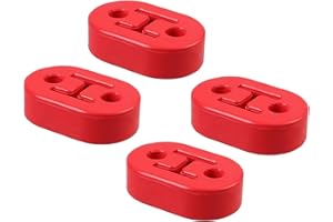 Bohaner 4 Stück Auspuffhalterungen 2 Löcher Universal Auspuffgummi Auspuffrohrhalter Auto Auspuff Aufhänger Auto Auspuffhalter Schalldämpfer Rot