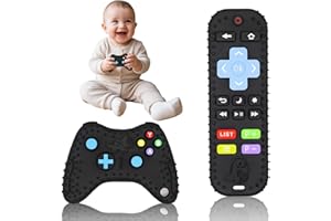 ONGNIUU 2 Pezzi Telecomando Bambini Giocattolo, Giochi per Dentizione Neonati, Telecomando Neonato 0 a 18 Mesi, Senza BPA, Giocattoli da Masticare per Bambini