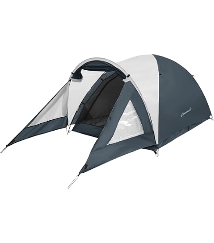 Festivalking 2 Personen Zelt Set Festival mit je 2 Isomatten, Schlafsäcken, Nackenkissen, Schlafmasken, Ohrenstöpsel & 2 Mann Festival Zelt Camping, Iglu Zelt wasserdicht 200x200x135cm Sport & Freizeit