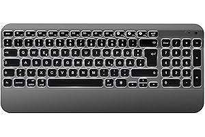 ‎SEENDA seenda Bluetooth Tastatur mit Hintergrundbeleuchtung für Mac, Kabellose Tastatur für mehrere Geräte mit QWERTZ Layout, 1800mAh Wiederaufladbare Tastatur für MacBook/iMac/iPad/iPhone, Mac OS/iOS, Grau