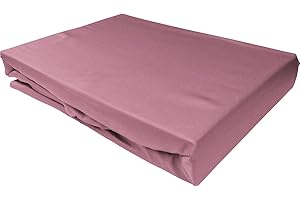 ‎BETTWAESCHE-MIT-STIL Bettwaesche-mit-Stil Mako Satin Spannbettlaken Spannlaken Spannbetttuch (180 cm x 200 cm, Matratzenhöhe 12-20 cm, Rosa)