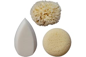 Ellie-Fant Baby Bath Sponge Pack of 3 – Includes Natural Sea Sponge Round Sponge Teardrop Sponge | Soft Safe Delicate and Truly Absorbent Sponges for Newborn Baby Toddler Bathing