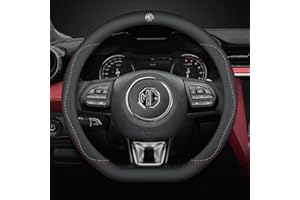 KIPPOT Coche Cubierta Volante, para MG ZS EV 2019-2024 Coche Antideslizante Transpirable Confort Durabilidad Cubierta Volante,D-Type-A